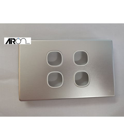 Slimline Four Gang No Switch Horizontal - Aluminium Cover